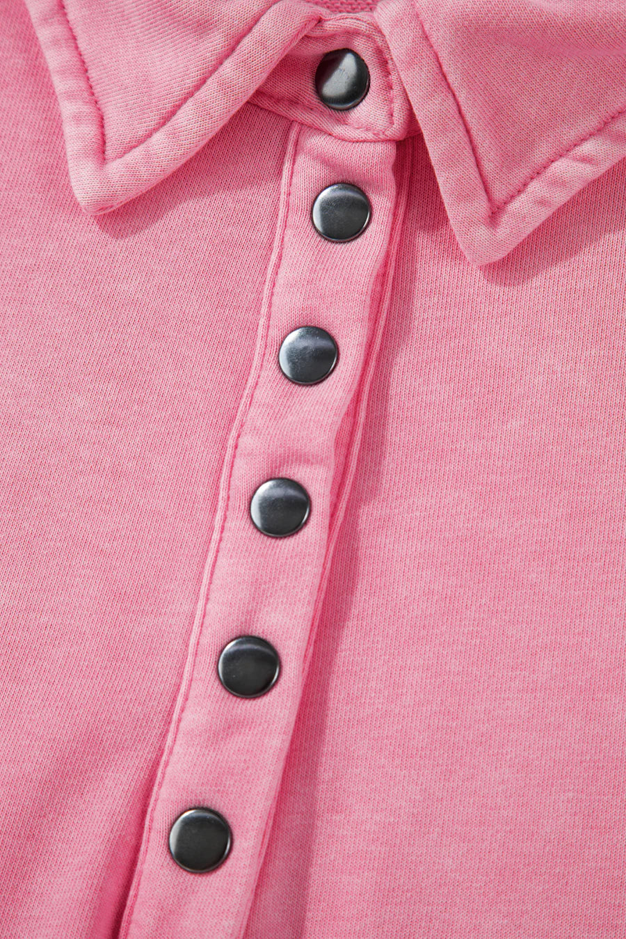 Buttons Balloon Sleeve Oversized Sweatshirt