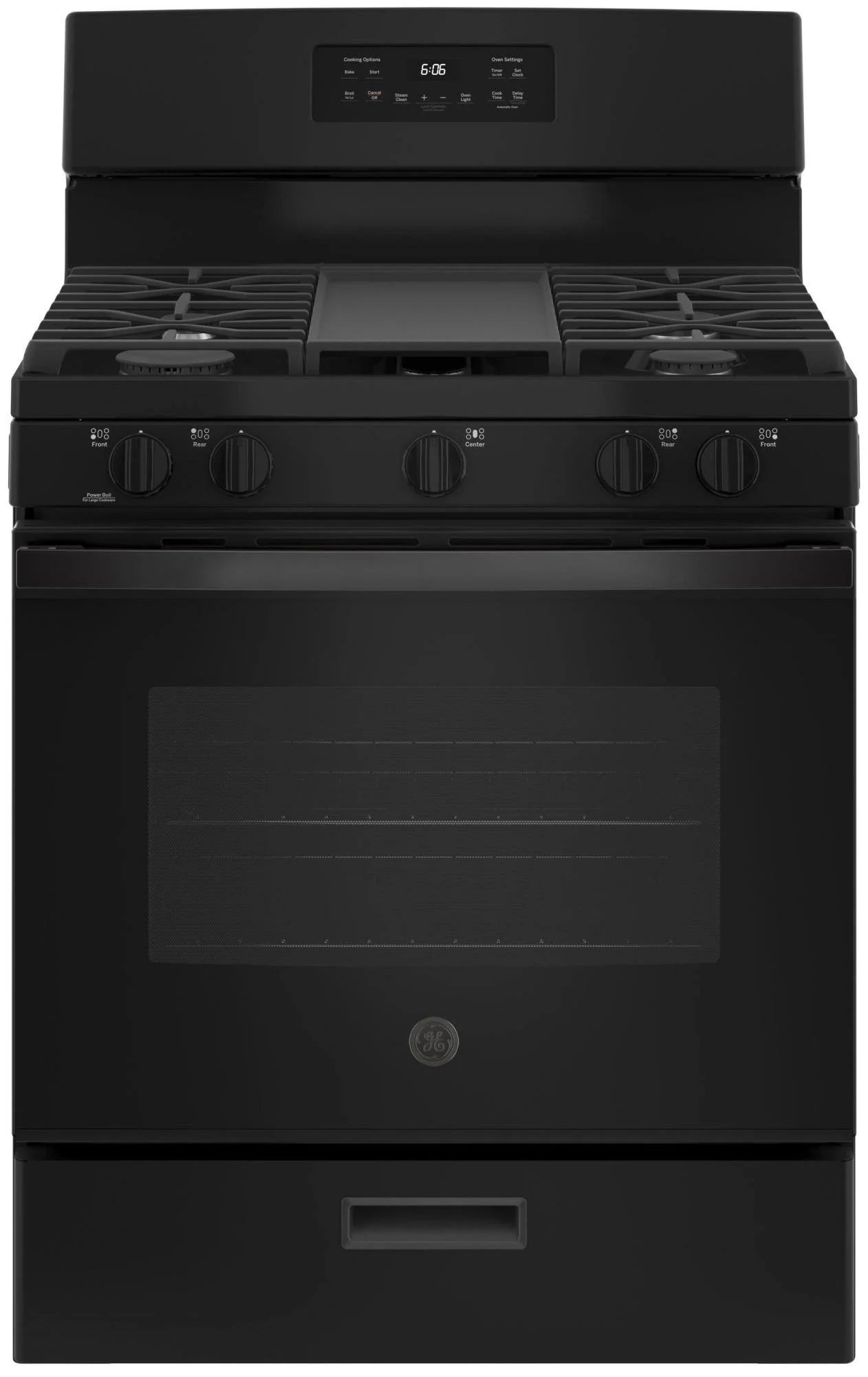 GE JGBS66DEKBB 30-Inch Freestanding GAS Range, Black