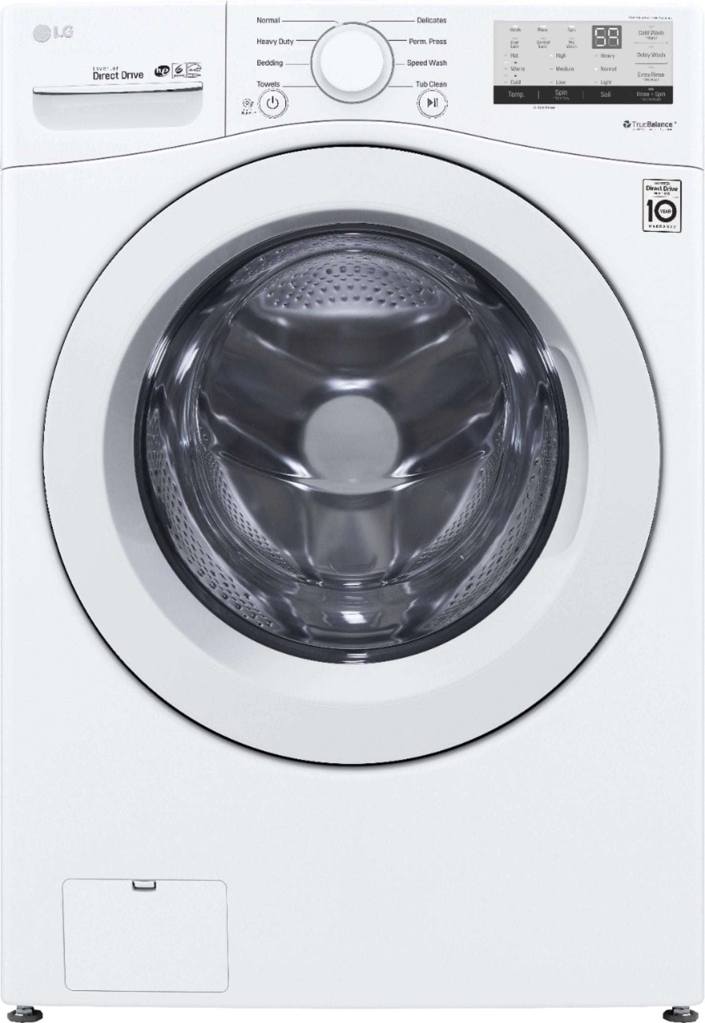 LG - 4.5 Cu. ft. High Efficiency Stackable Front-Load Washer with 6Motion Technology - White
