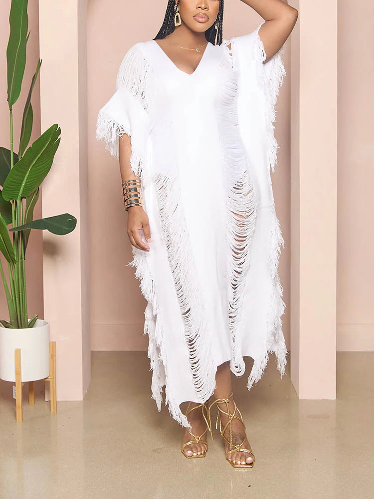 Knitted Fringe Beach Dress