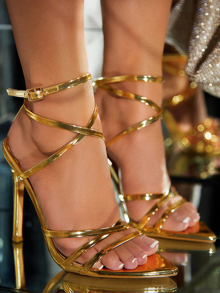 Pointed Toe Stiletto Heel Sandals
