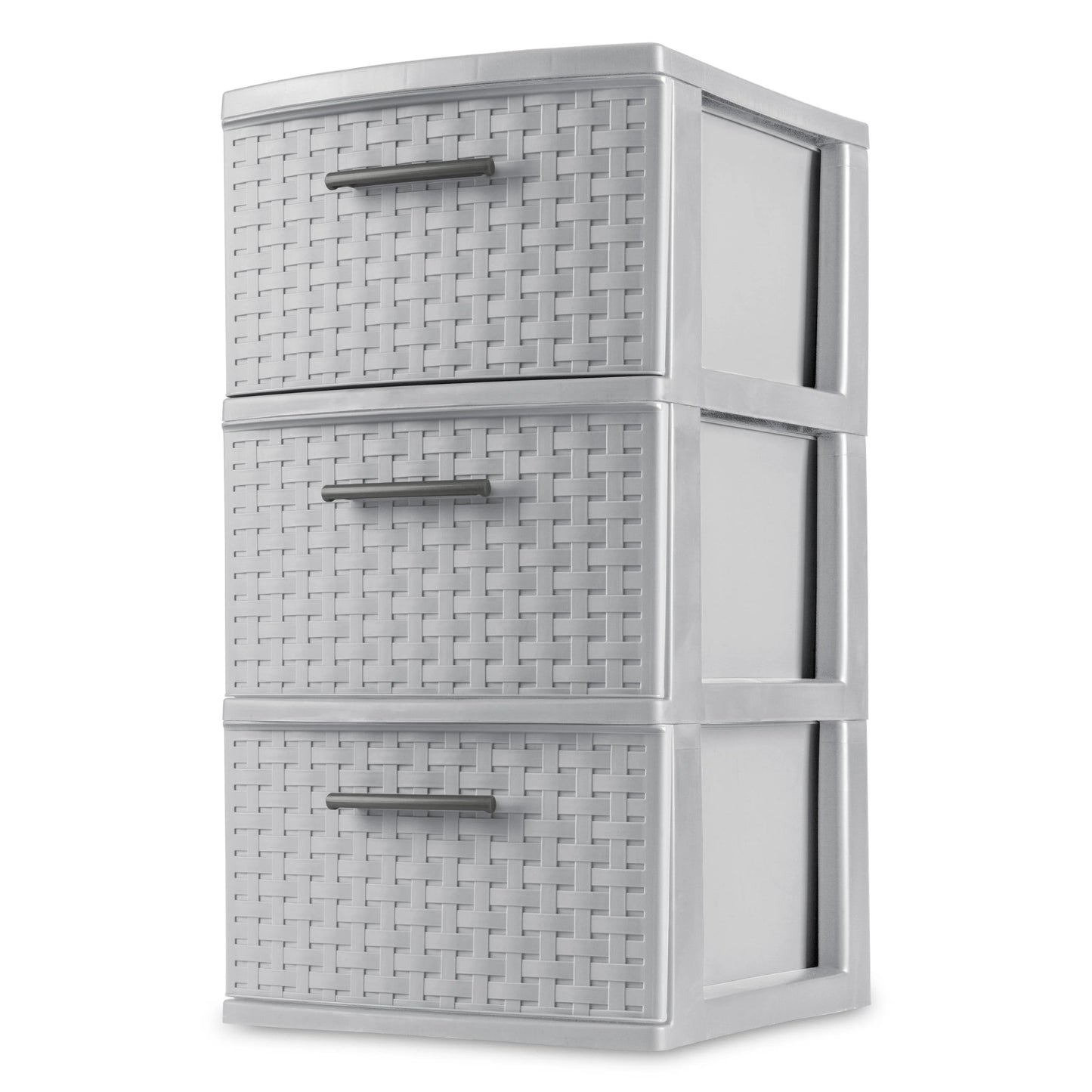 Sterilite 3 Drawer Weave Tower Cement