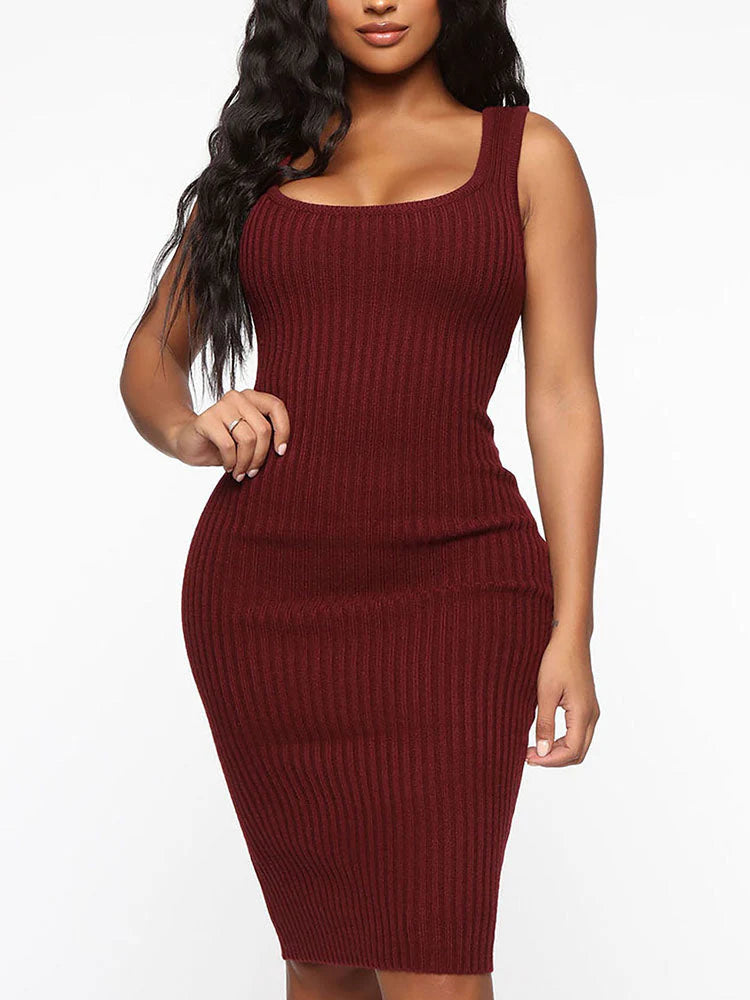 Knitted Turtleneck Sweaters & Tank Dress Set