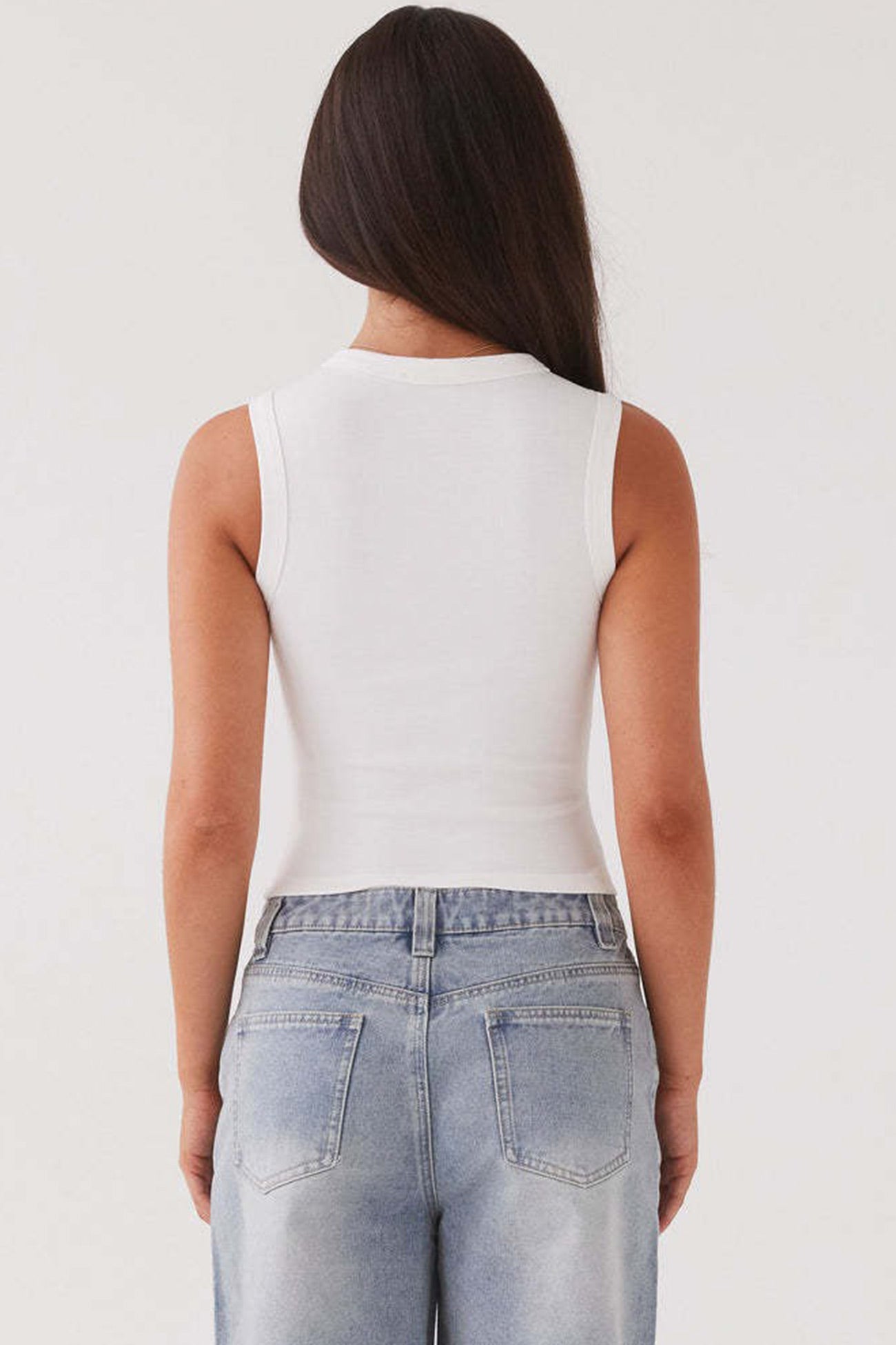 Solid Color Button down Knit Tank Top