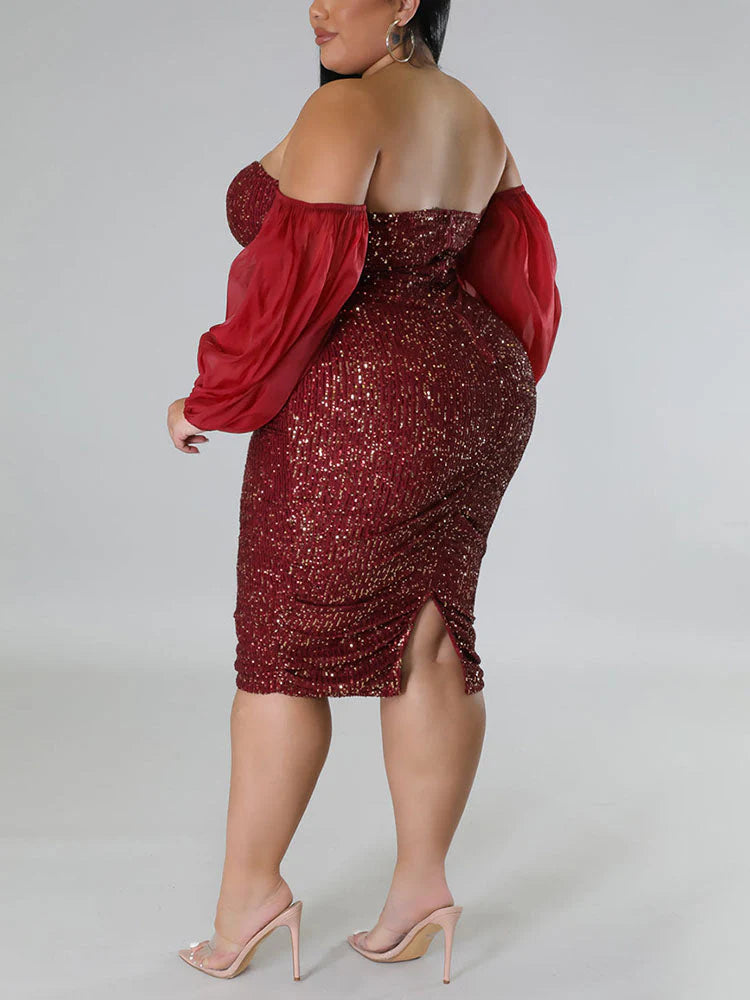 Sequin Tube Midi Holiday Dress
