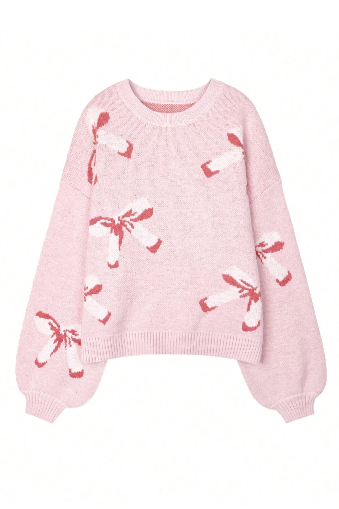 Bow Knot Jacquard Pullover Sweater