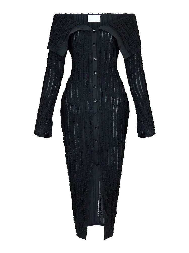 Off Shoulder Mesh Dress