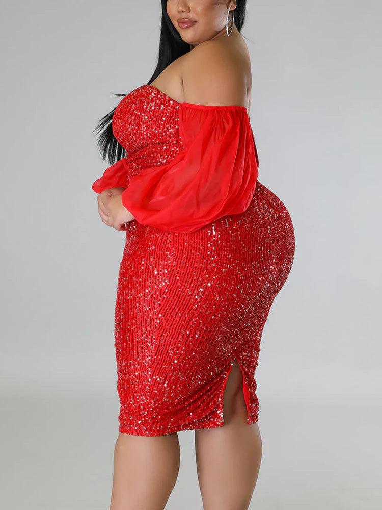 Sequin Tube Midi Holiday Dress