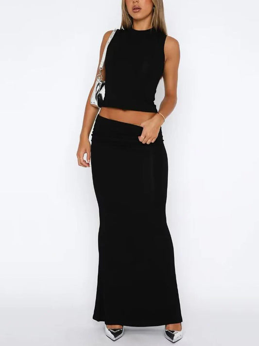 Pullover Top & Ruched Skirt