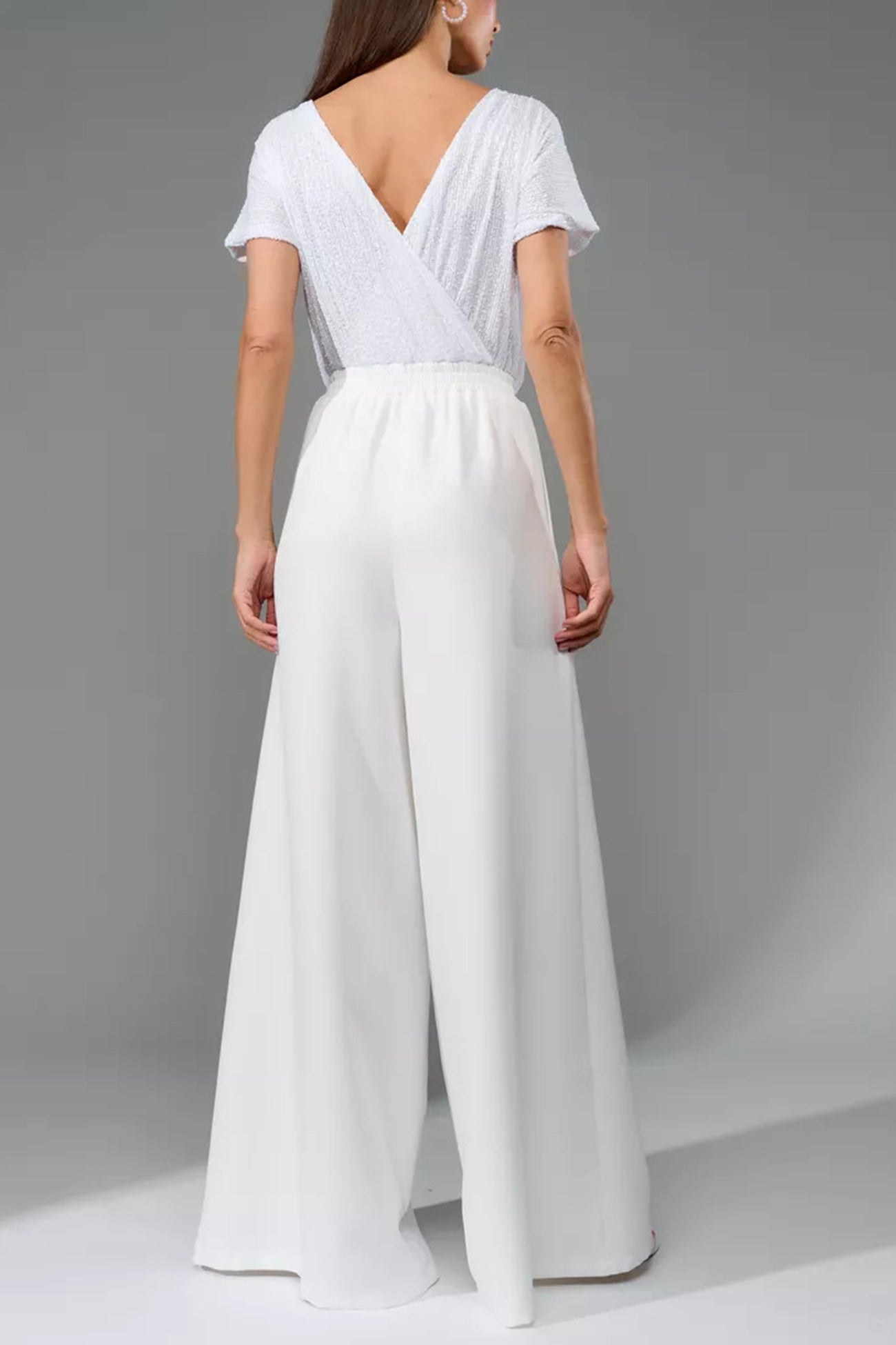 Sequin Patchwork Short Sleeve High Waist Jumpsuits Sets