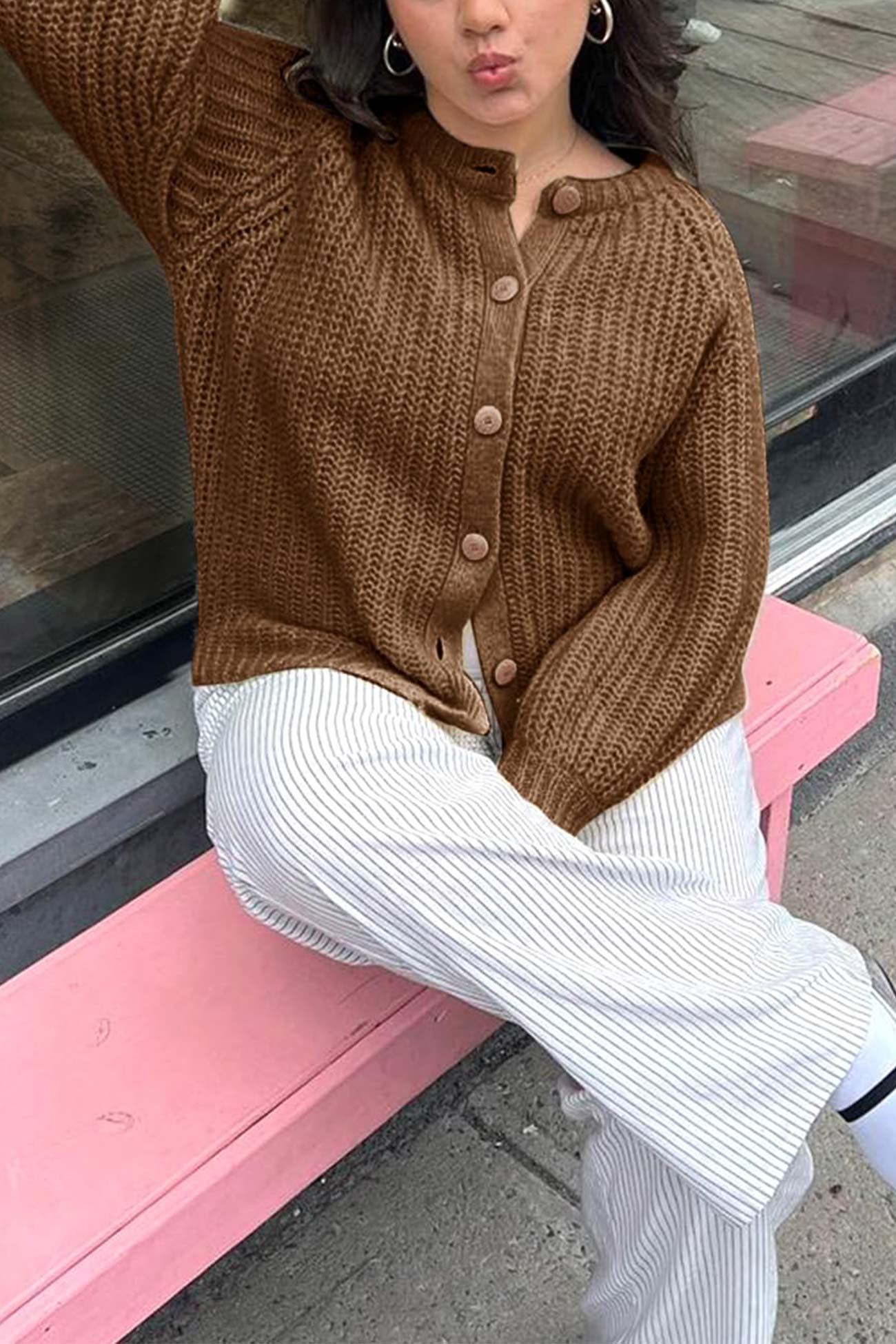 Solid Color Botton Down Cardigan