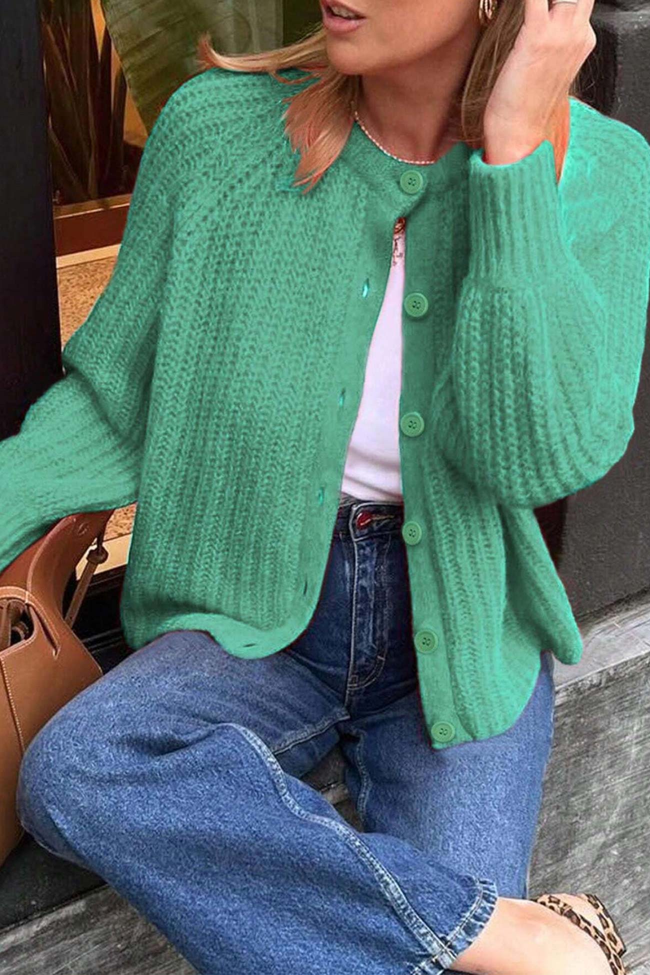 Solid Color Botton Down Cardigan