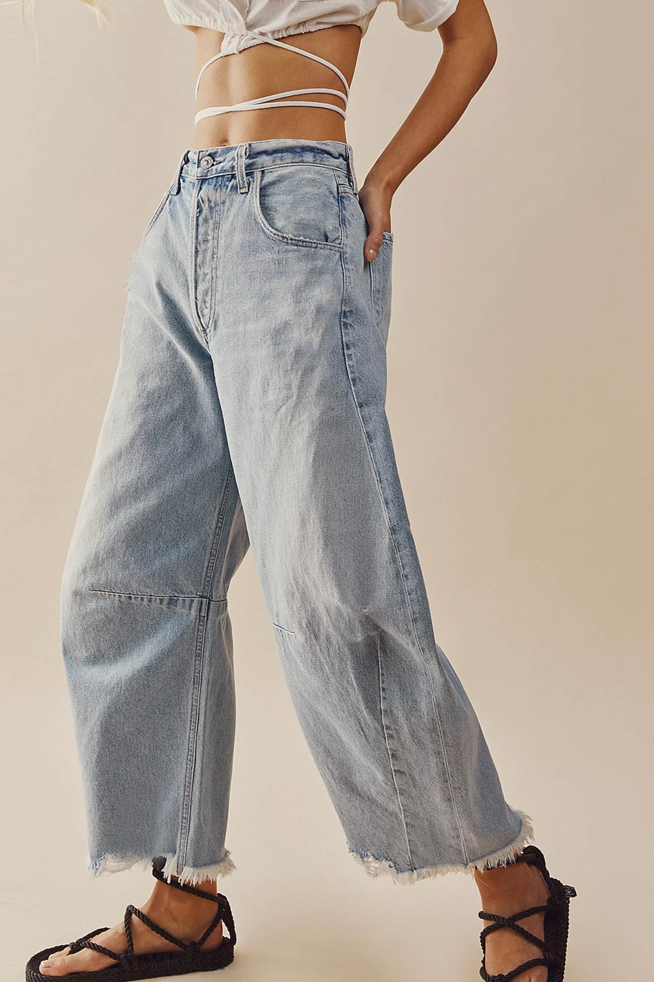 Straight-leg Denim Ninth Pants