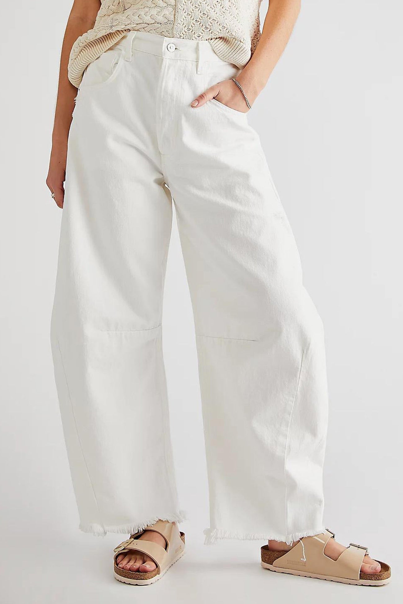 Straight-leg Denim Ninth Pants