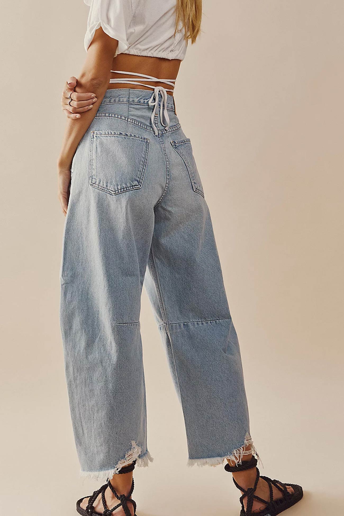 Straight-leg Denim Ninth Pants
