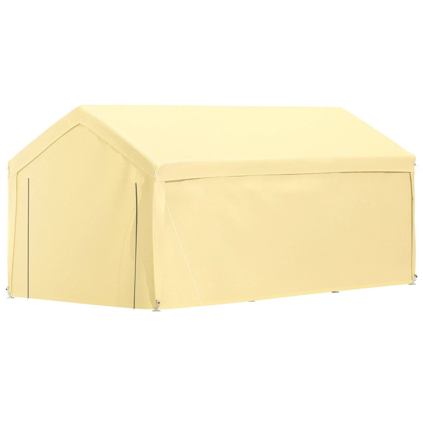 VEVOR Carport Canopy Car Shelter Tent 10 x 20ft with 8 Legs and Sidewalls Yellow