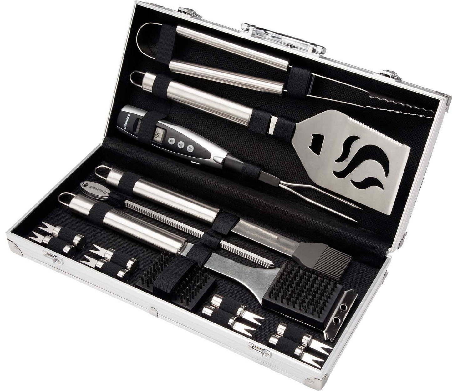 Cuisinart CGS-5020 20-Piece Deluxe Stainless Steel Grill Tool Set, Black/ Silver