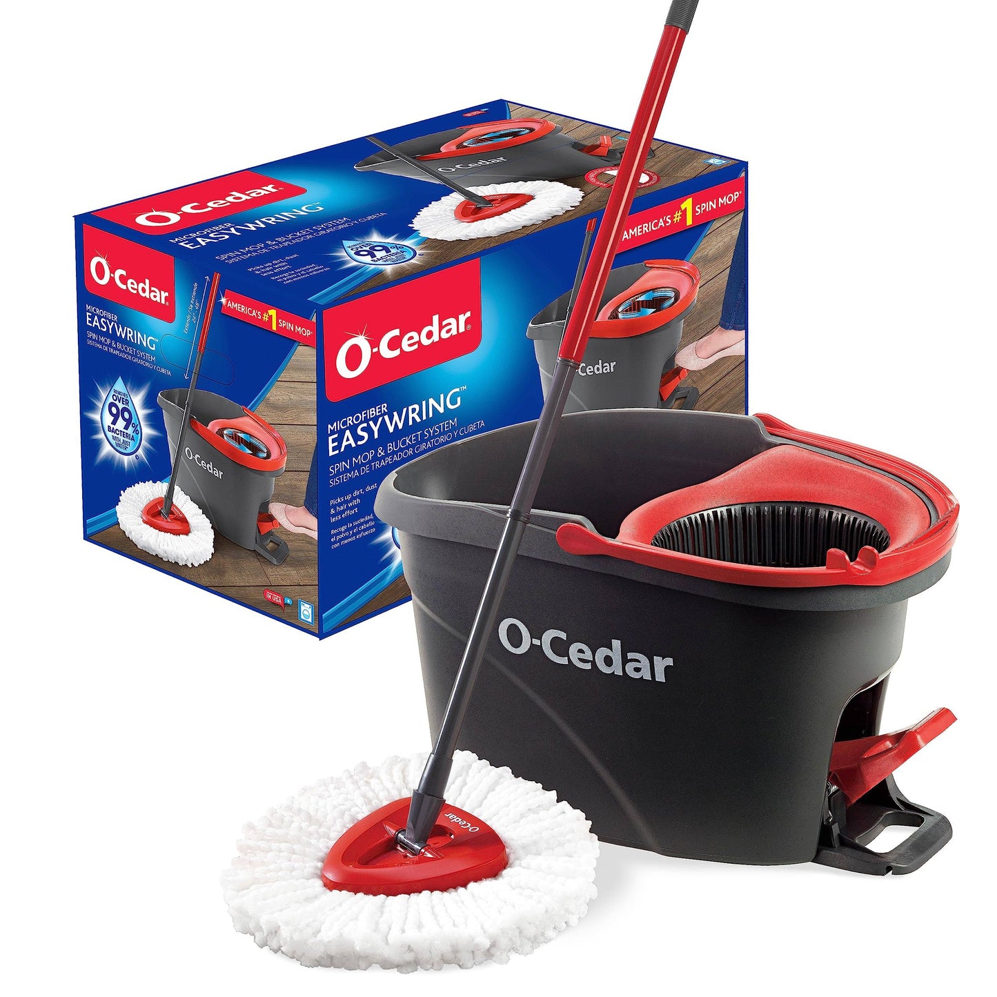 O-Cedar EasyWring Microfiber Spin Mop and Bucket Floor Cleaning System