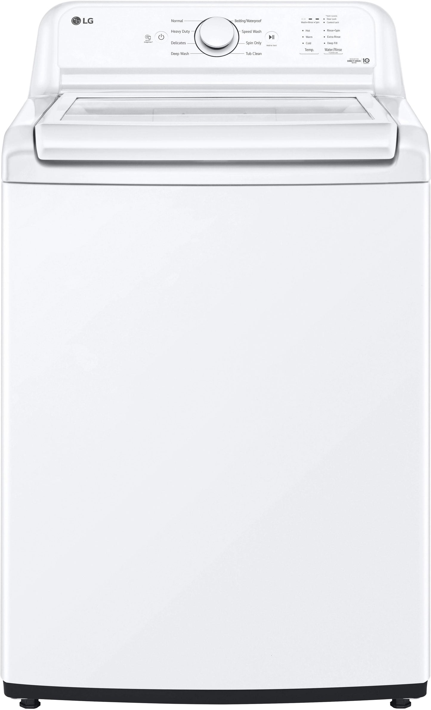 LG 4.1 Cu ft Top Load Washer with Agitator - White, 6100W