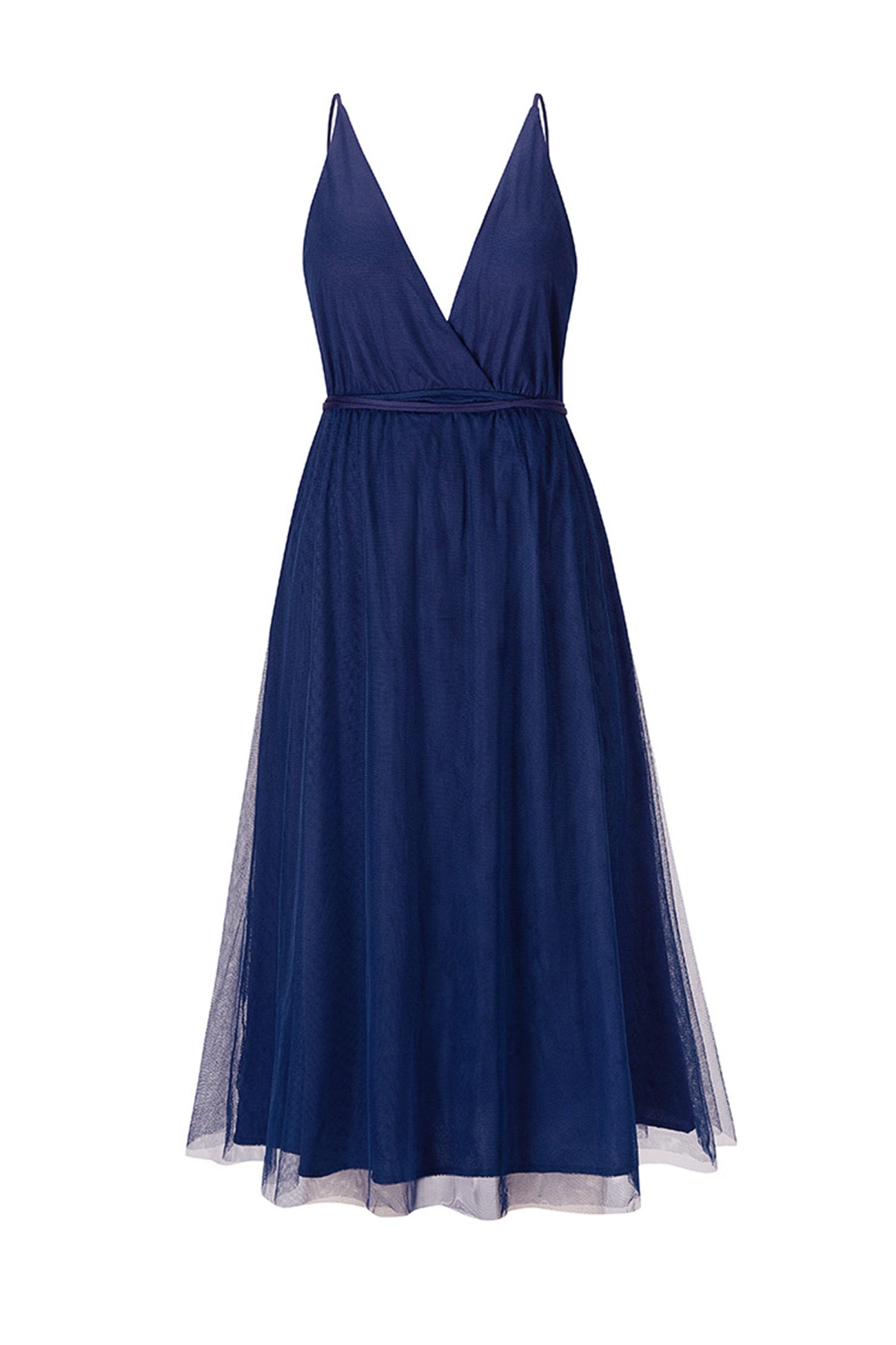V Neck Mesh Tie Up Cami Dress
