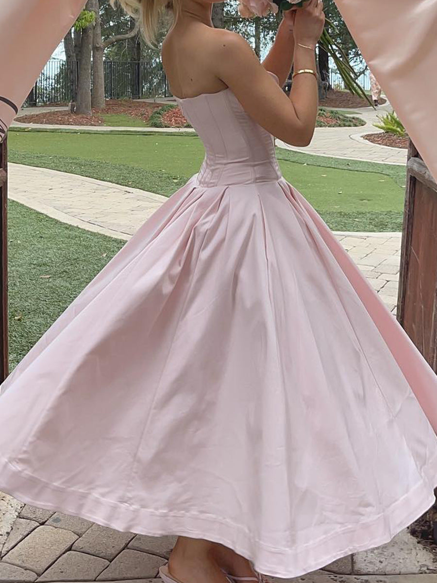 Fishbone Waistline Gown Dress
