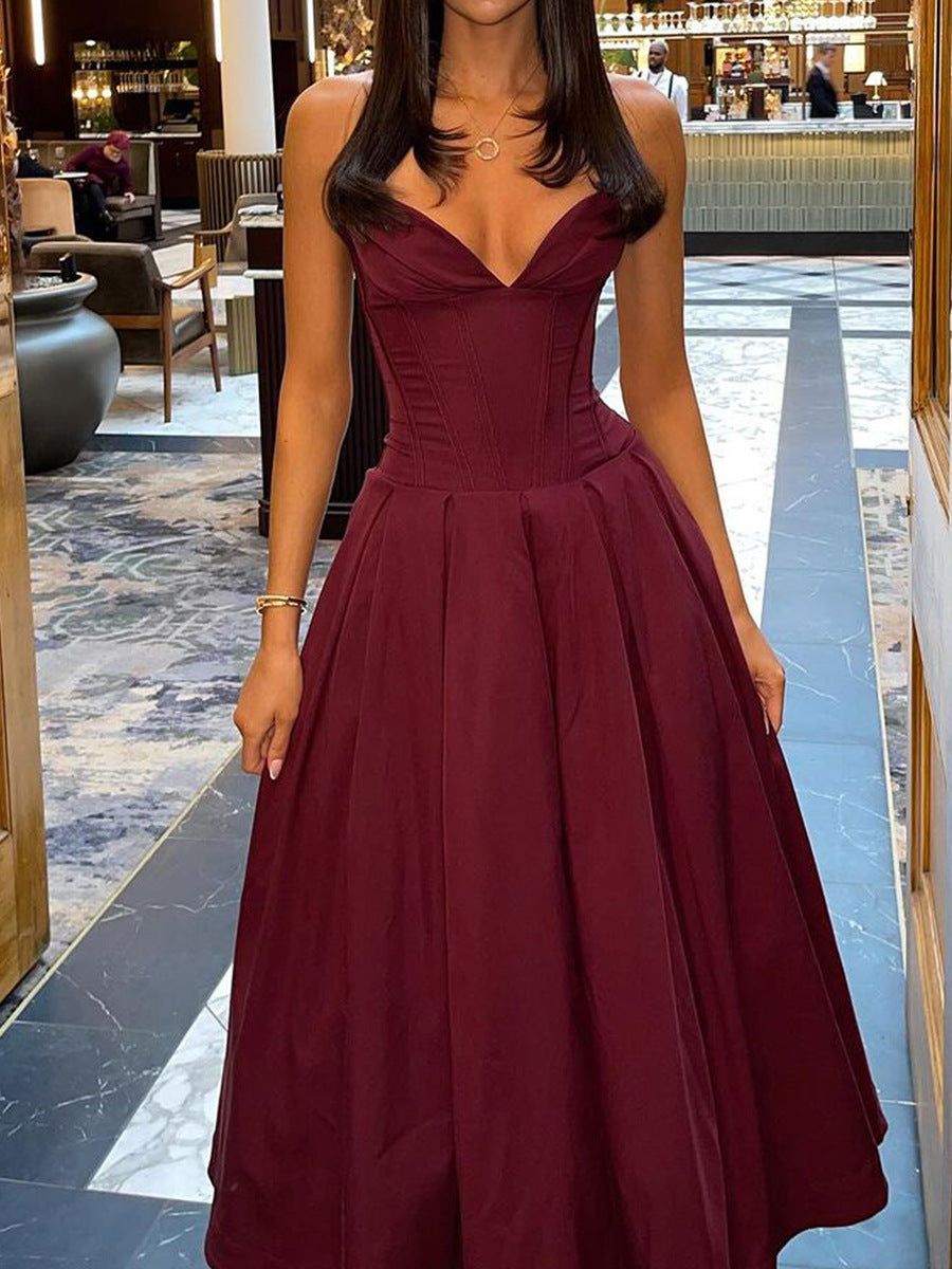 Fishbone Waistline Gown Dress
