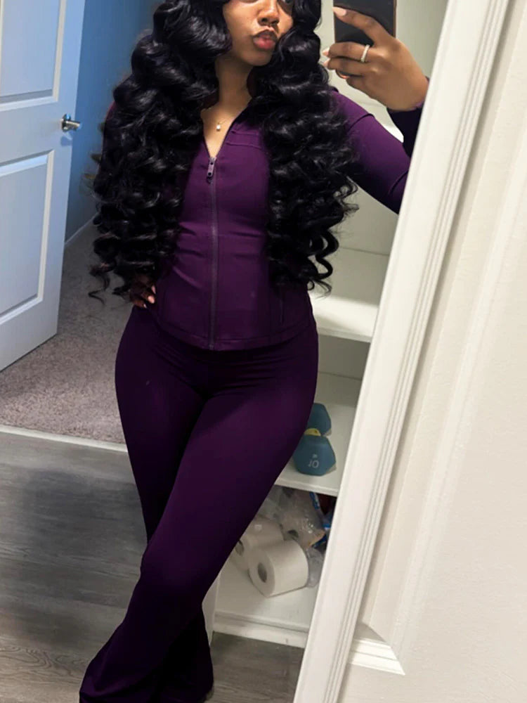 Shape Jacket & Flare Pants Activewear Set