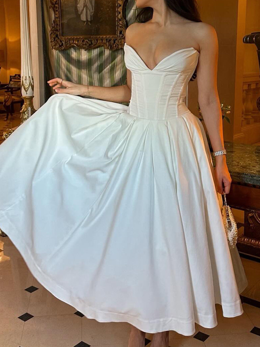 Fishbone Waistline Gown Dress