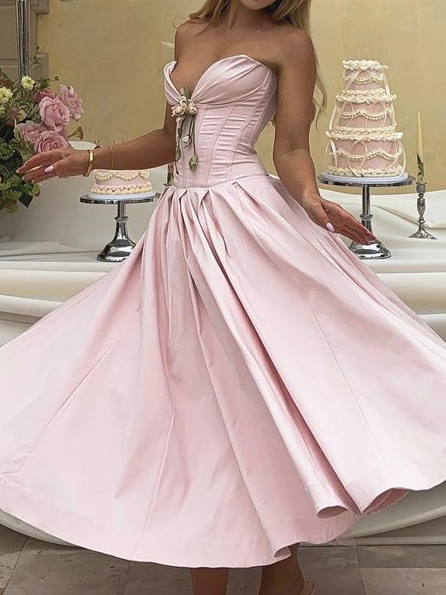 Fishbone Waistline Gown Dress