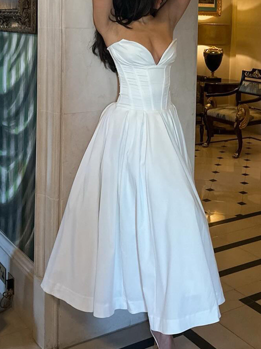 Fishbone Waistline Gown Dress