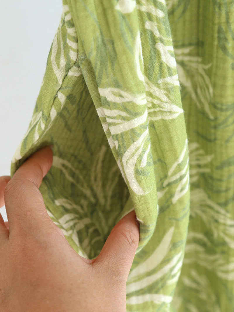 Leaf Print Short Sleeve Nightdress