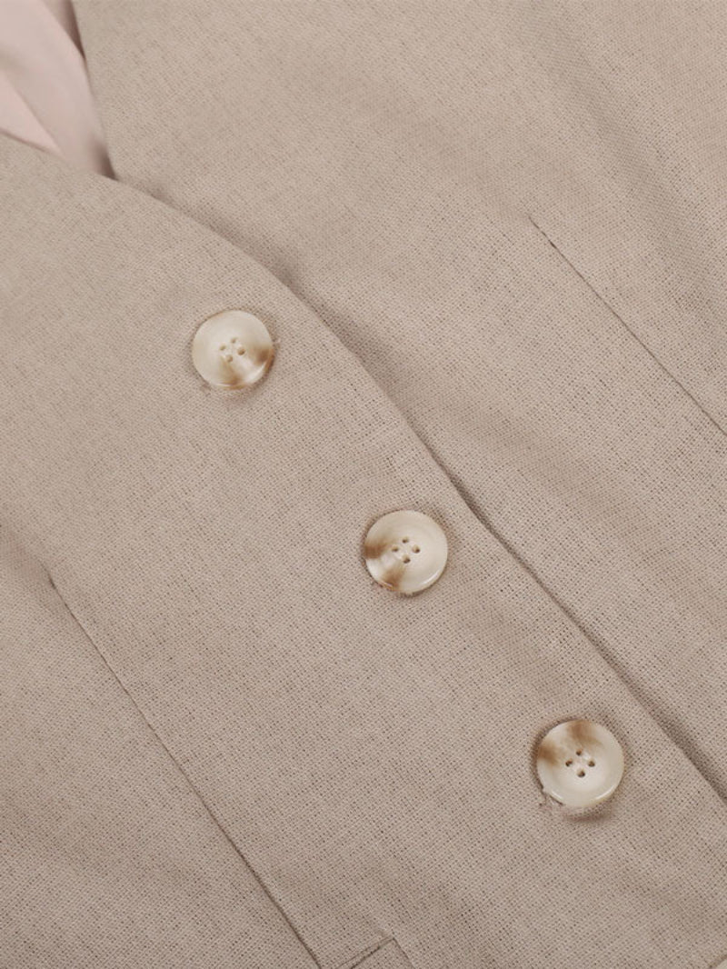 Linen Sleeveless Vest Long Pant Set