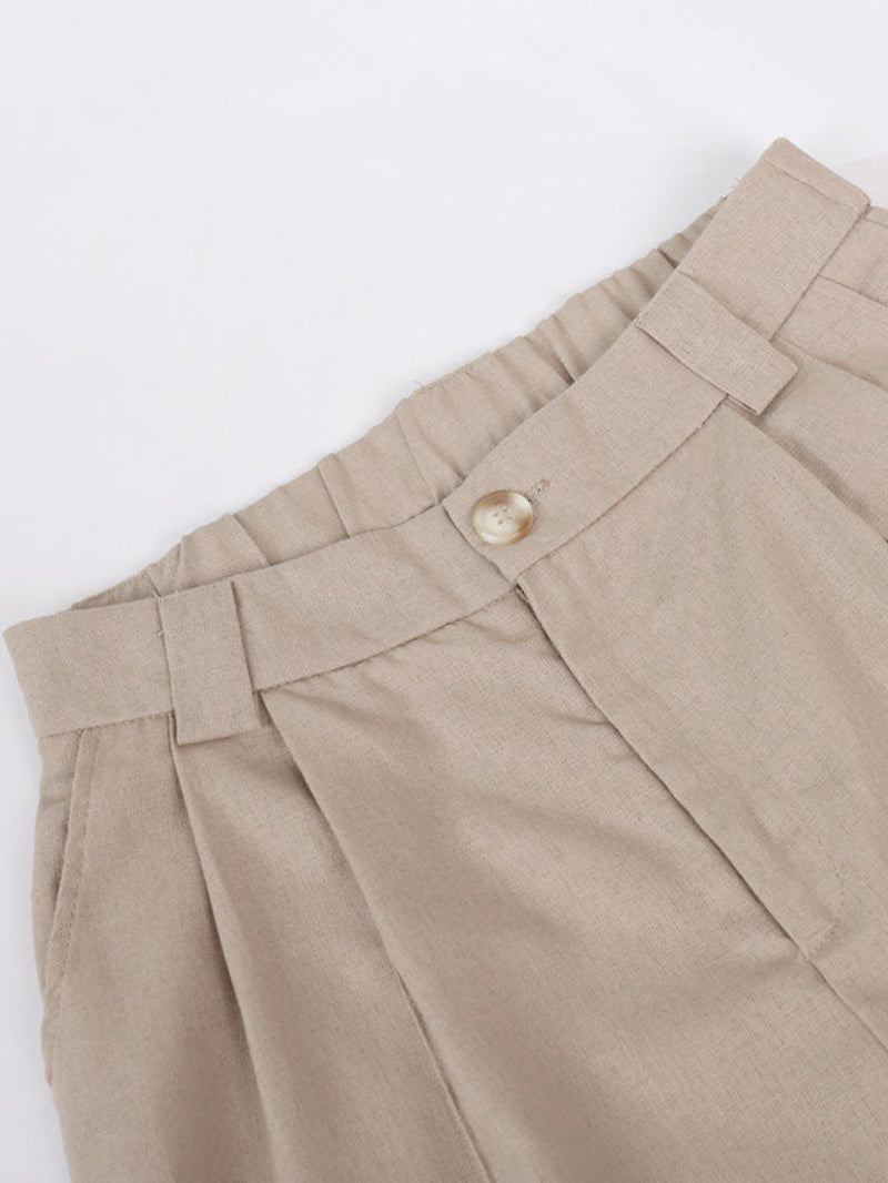 Linen Sleeveless Vest Long Pant Set
