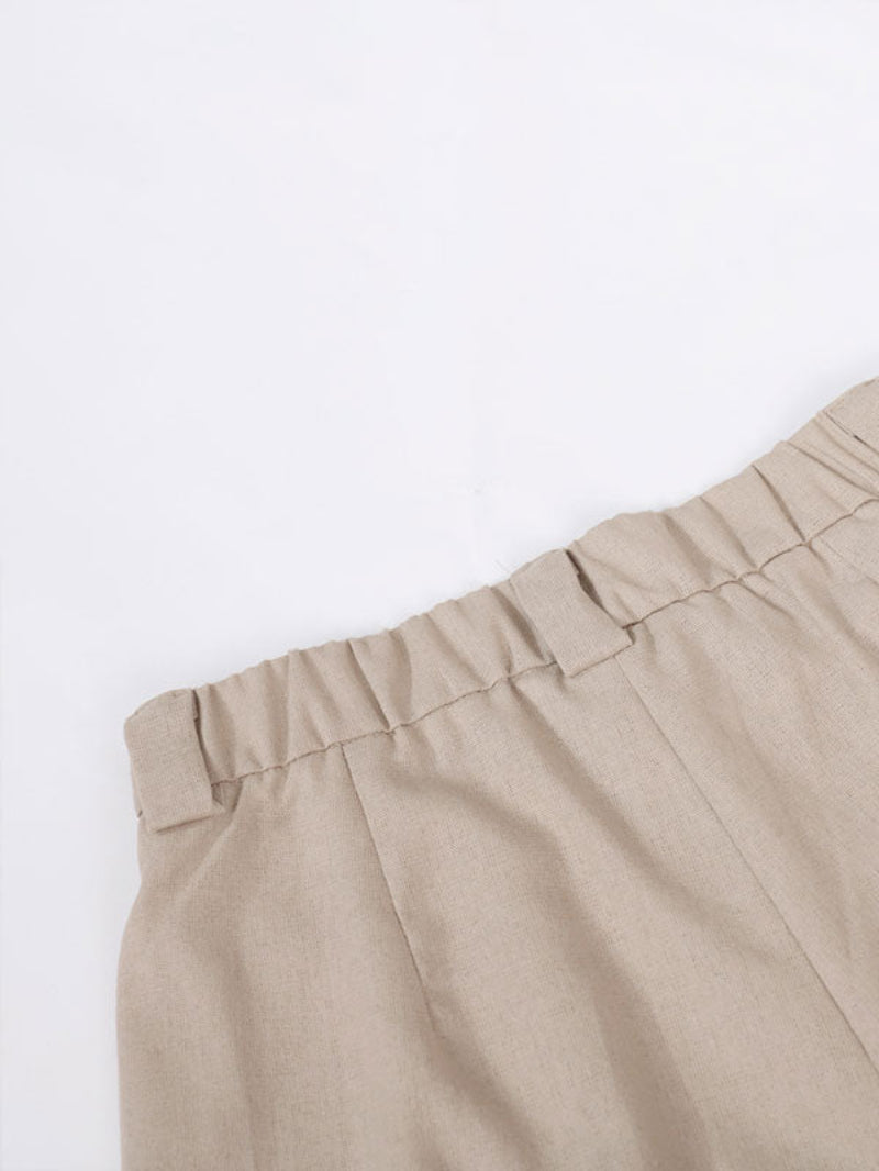 Linen Sleeveless Vest Long Pant Set