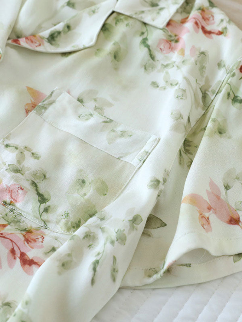 Printed Short Sleeve Women Pajama Set