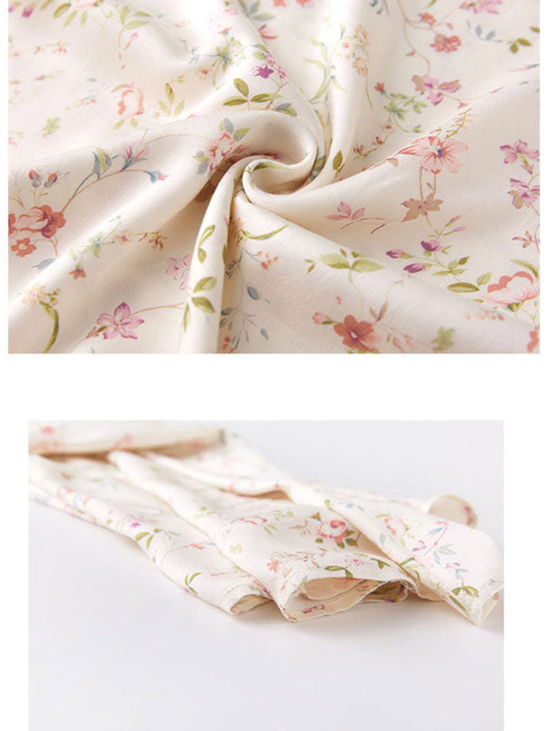Satin Print Spaghetti Strap Midi Nightdress