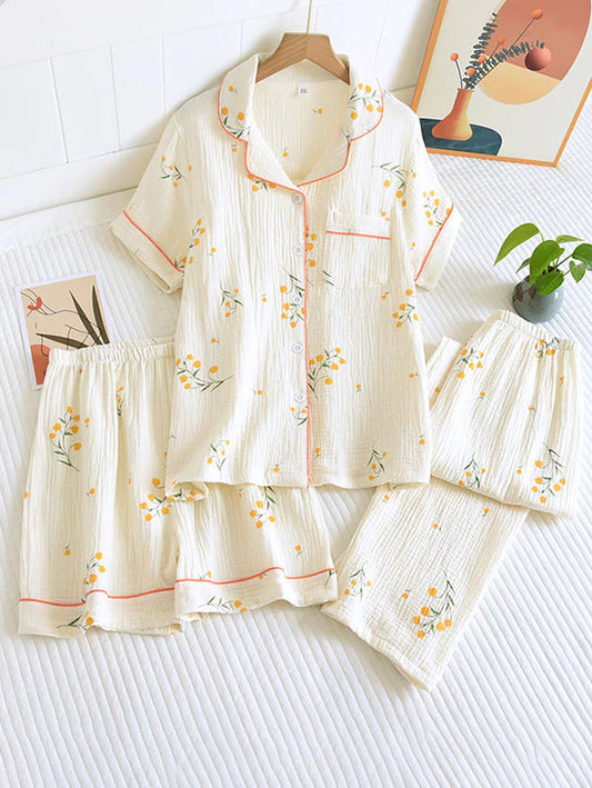 Short Sleeve Floral Pajamas