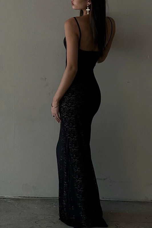 Lace Low Cut Pack Hip Cami Dress
