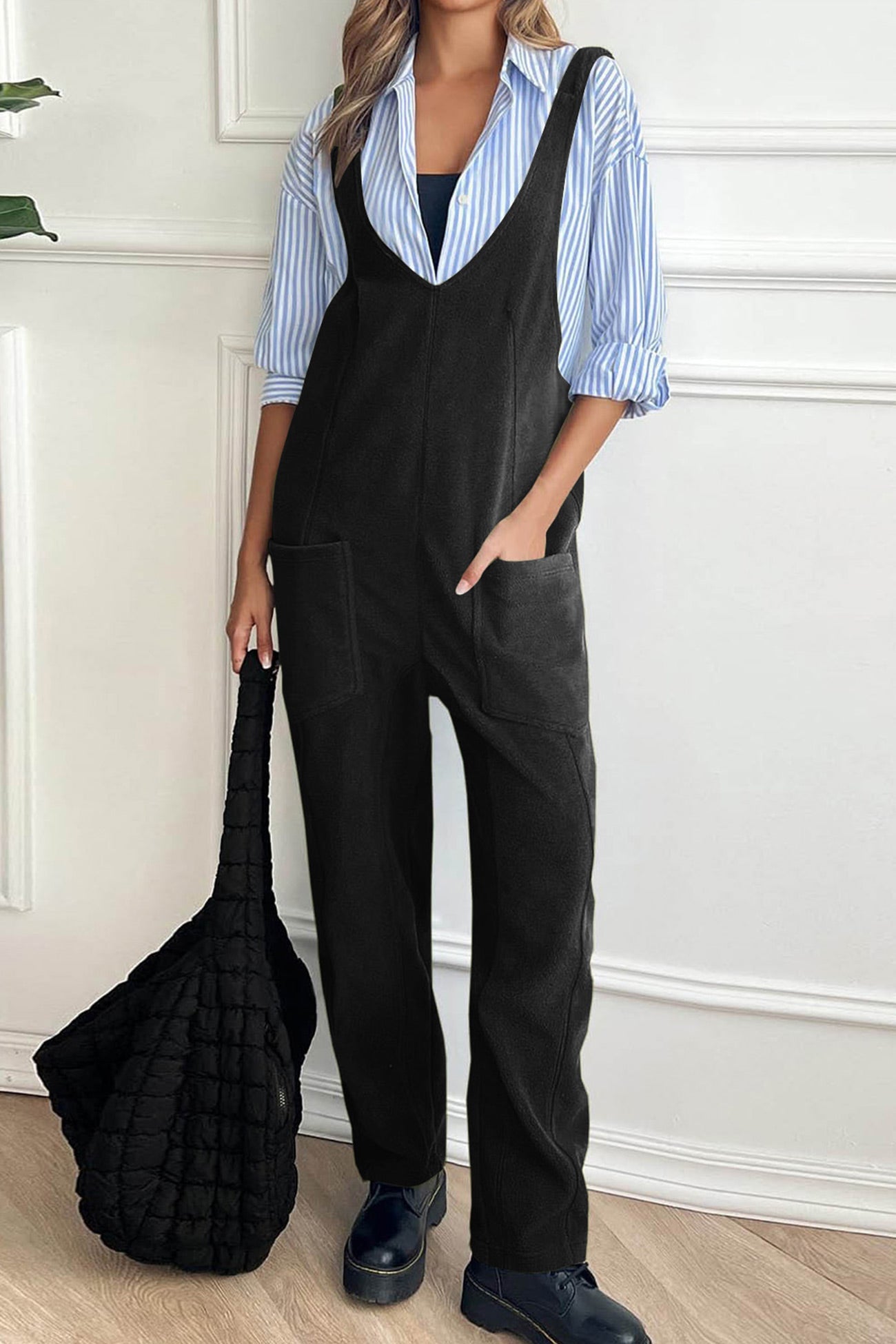Polar Fleece Front With Pockets Overall pants