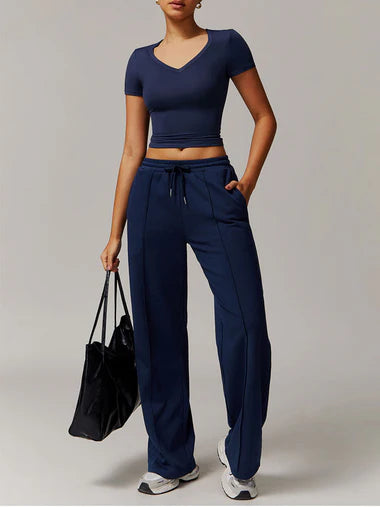 Side Stripe Wide Leg Trousers