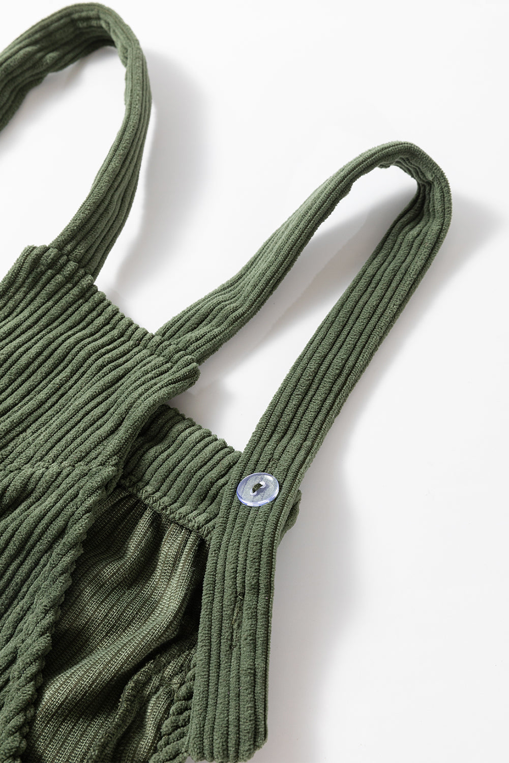 Solid Color Pocketed Corduroy Overall Set