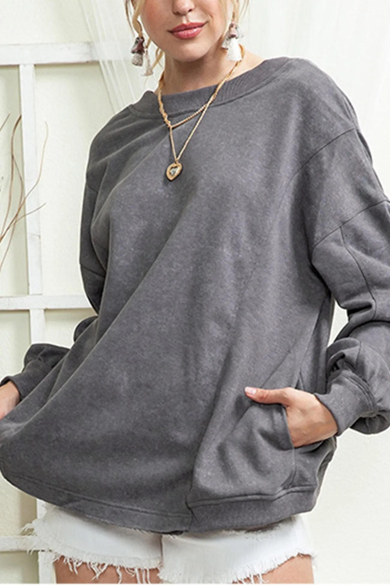 Twisted-back Pocketed Ribbed Top