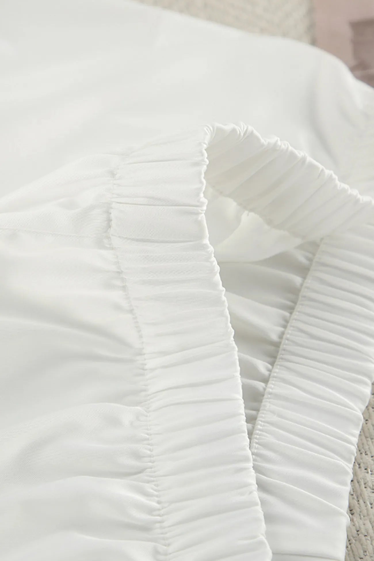 White Fuzzy Tie-up Shirt Shorts Set
