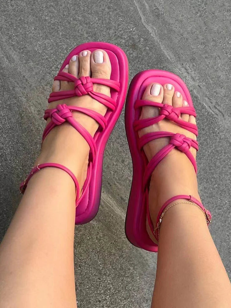 Knotted Strap Flat Sandals