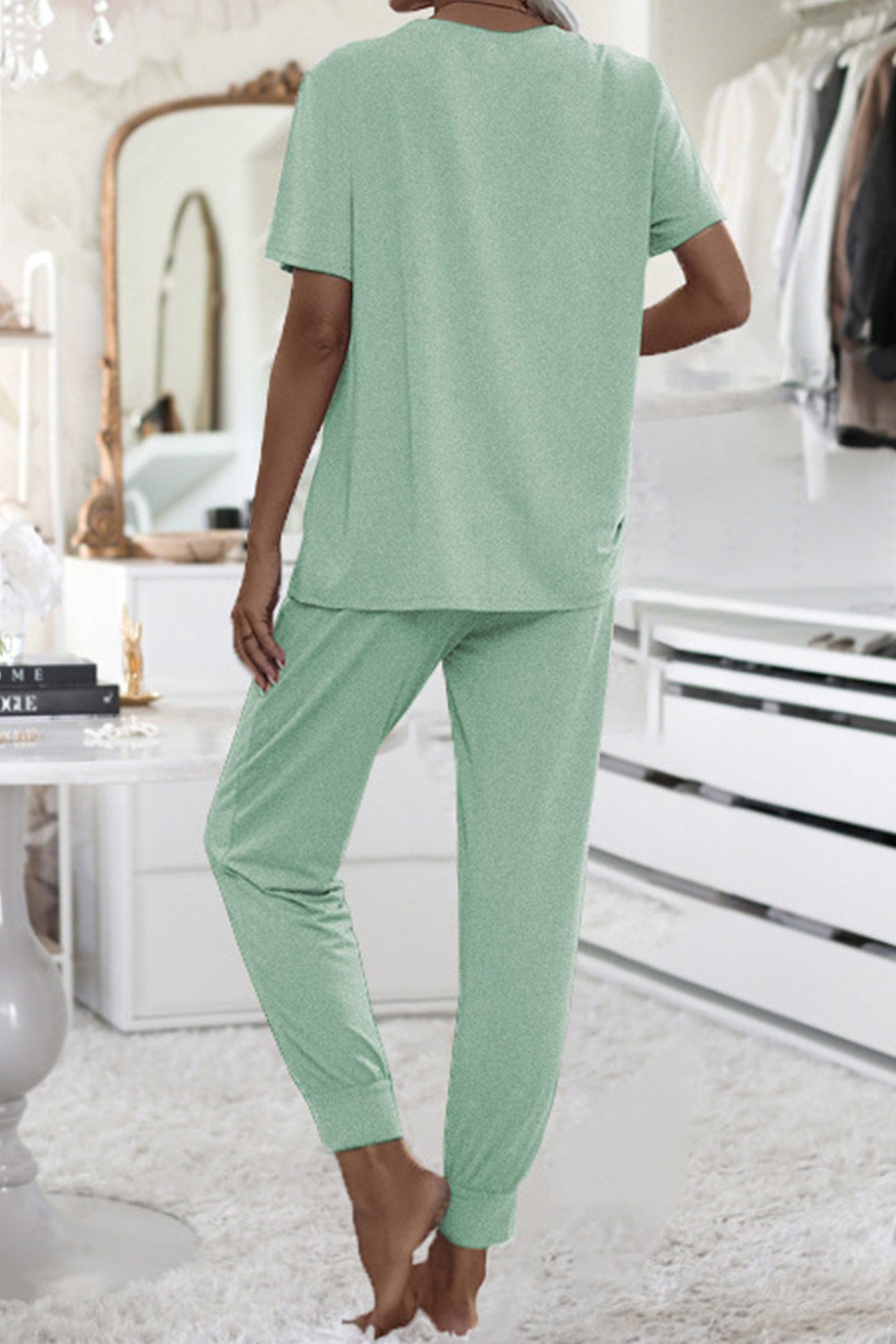 Short Sleeve T Shirt Sweatpants Set
