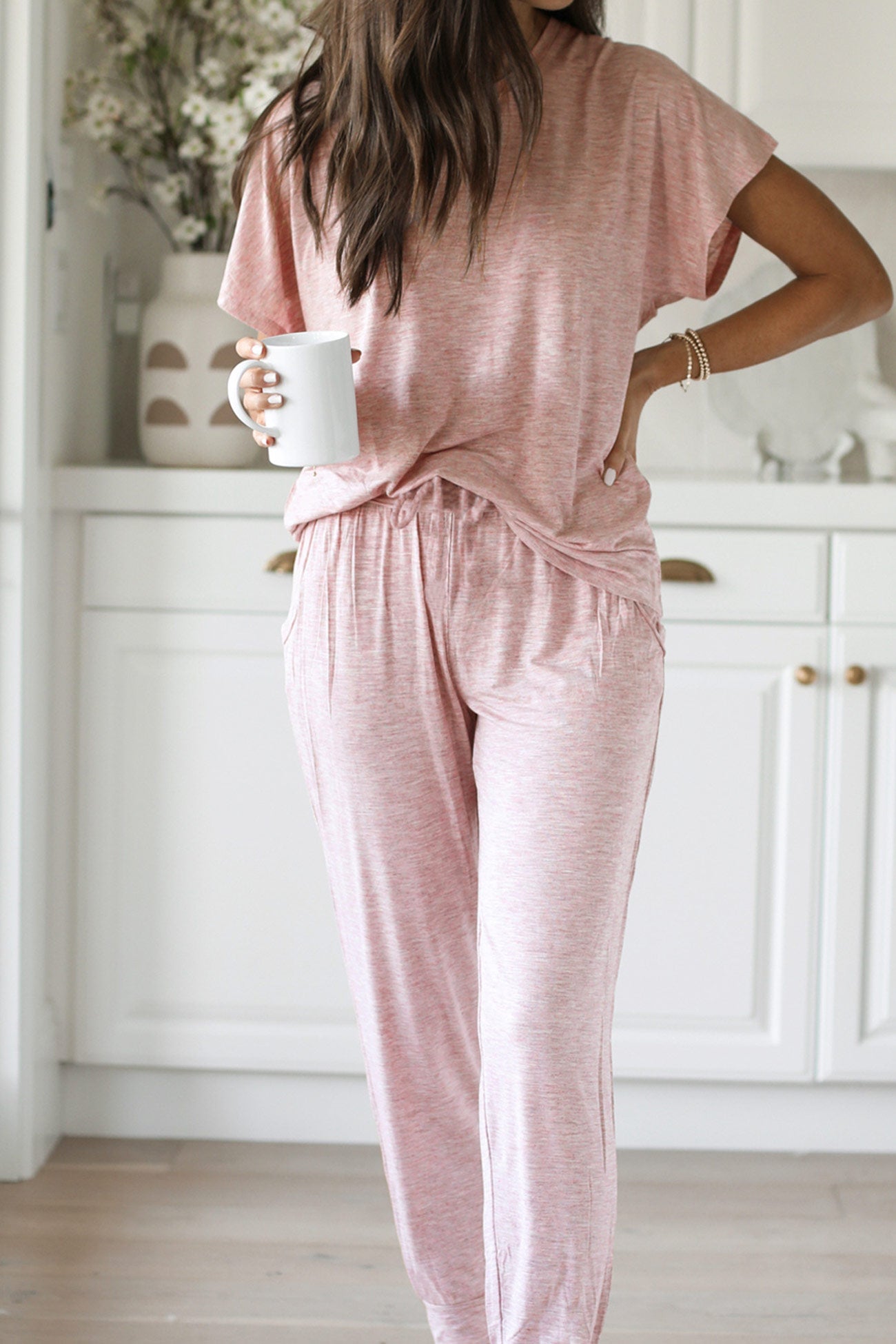 Short Sleeve T Shirt Sweatpants Set