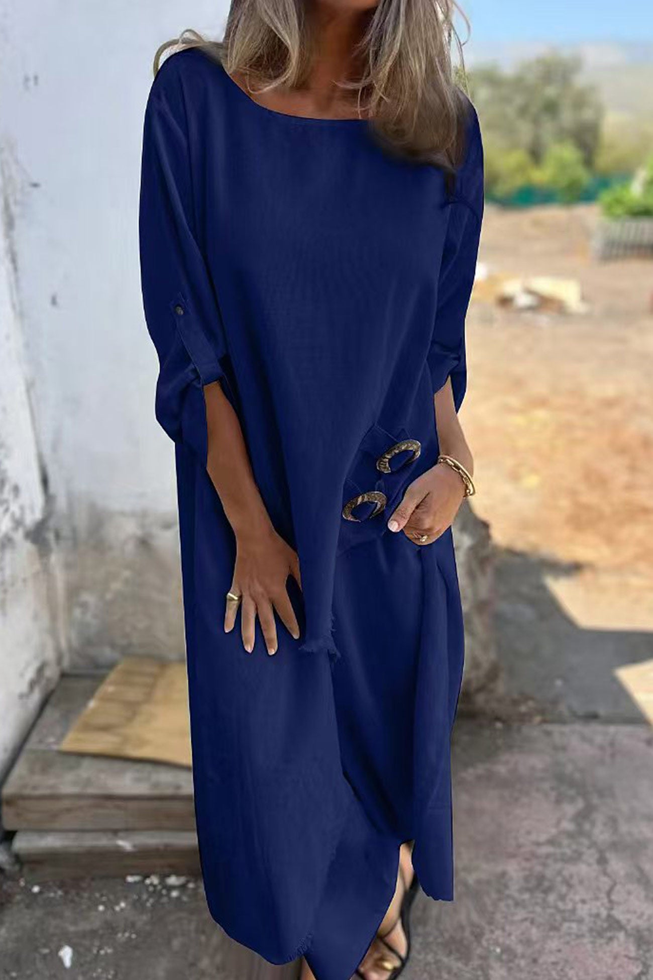 Raw Edge Long Tops Two Piece Pants Set