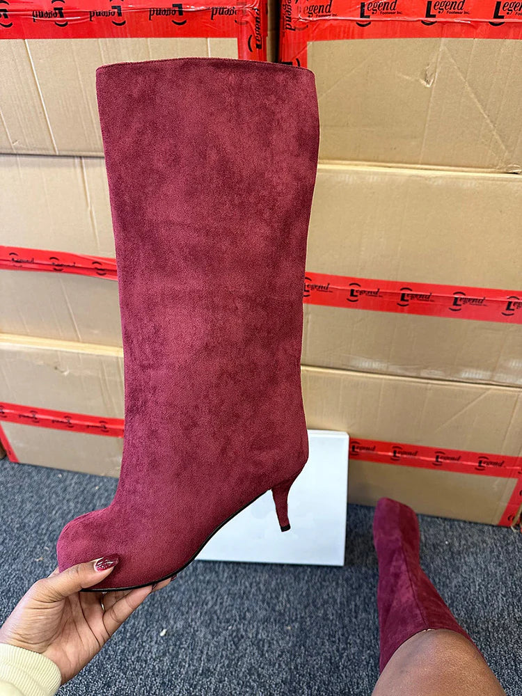 Wide Calf Square Toe Boots