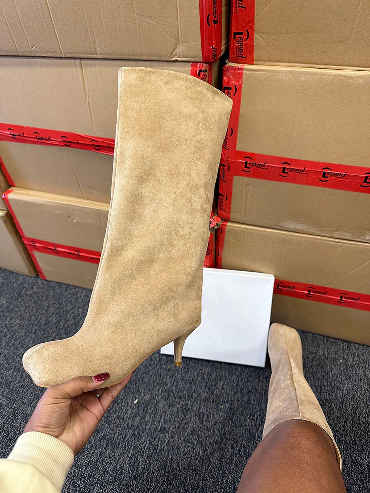 Wide Calf Square Toe Boots