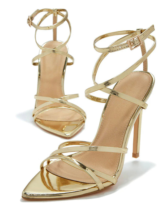 Pointed Toe Stiletto Heel Sandals